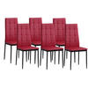 STUHL RIMINI Lederimitat Metallbeine 6er Set Rot - Rot, Kunststoff/Metall (41/97/38cm) - Albatros