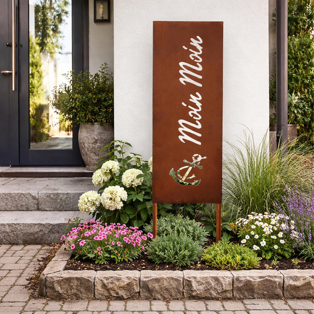 EDELROST-GARTENDEKO - Braun, Metall (1.5cm) - Relaxdays