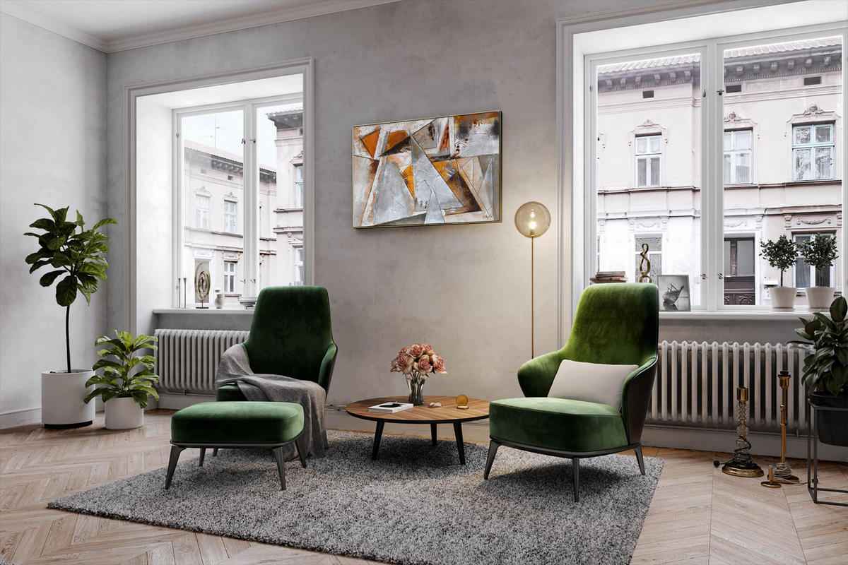 OLEJOMAĽBA 120/80 cm, Zvieratá - hnedá/sivá, drevo/textil (120/80cm) - KUNSTLOFT