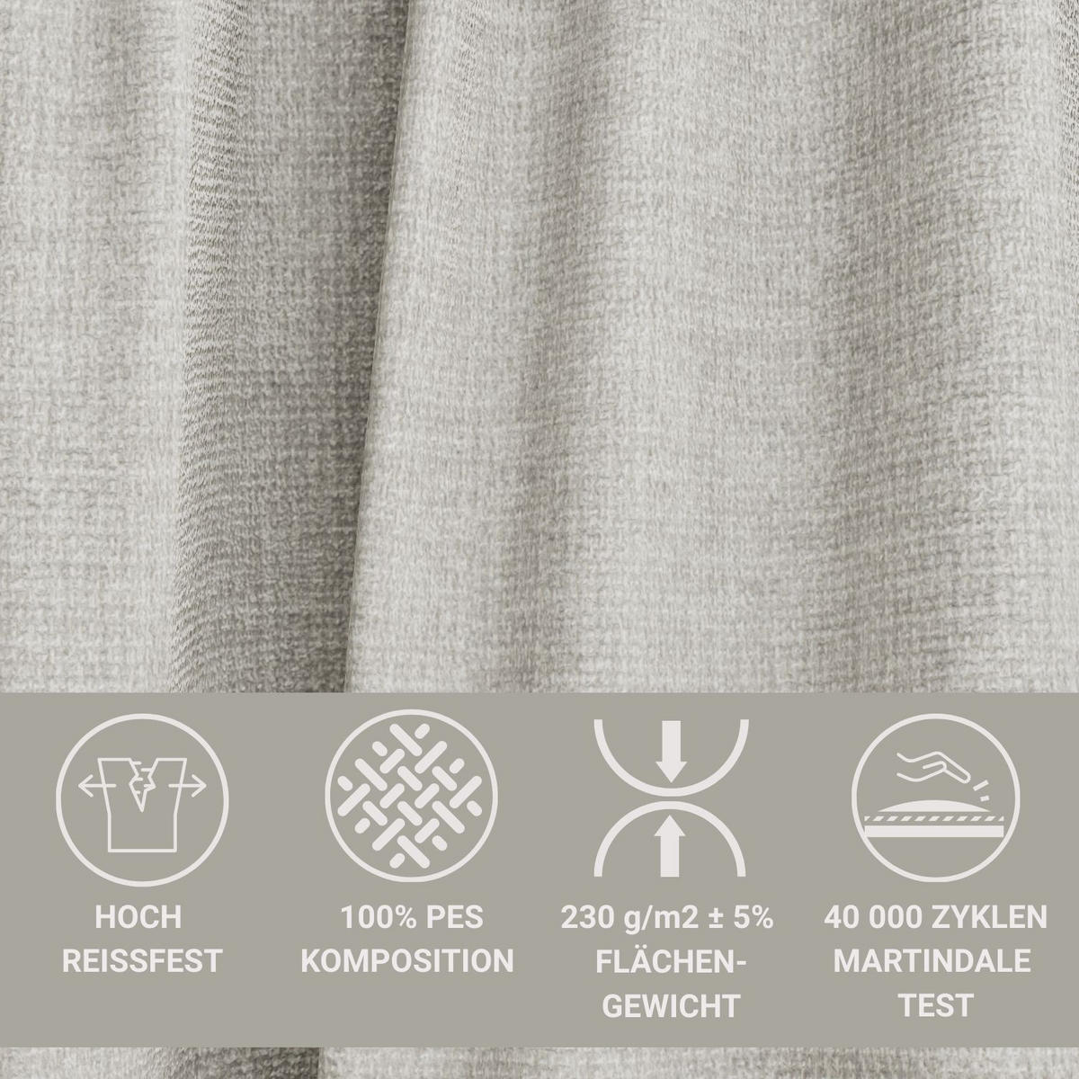 SOFA MIT SCHLAFFUNKTION Toluca Grau Chenille-Stoff - Schwarz/Grau, Holz/Holzwerkstoff (247/69/104cm) - Maison de Reve