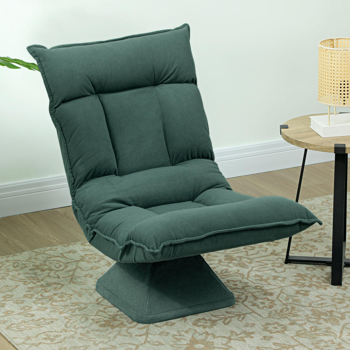 BODENSTUHL Polyester Grün - Grün, Kunststoff (62/95/70cm) - HOMCOM