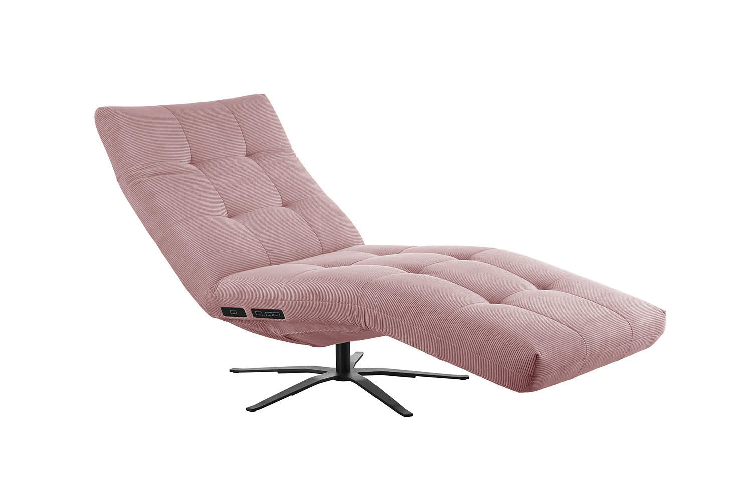 RELAXLIEGE LETICIA Pink Cord - Pink/Schwarz, Textil/Metall (82/115/156cm) - KAWOLA