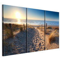 LEINWANDBILD Strand 3-tlg. 90x60 cm - Multicolor, Holz (90/60cm) - LUMASOUL