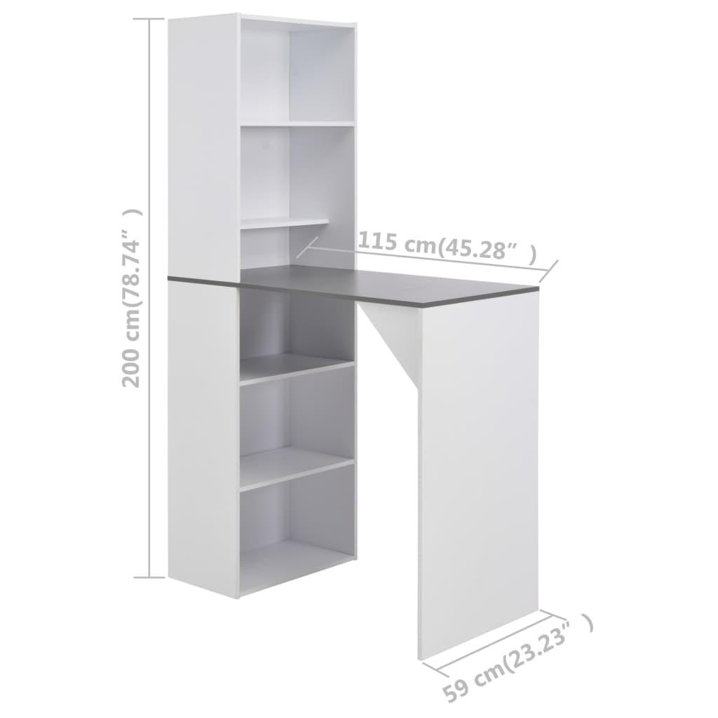vidaXL Bartisch Weiß 59x200x115 cm