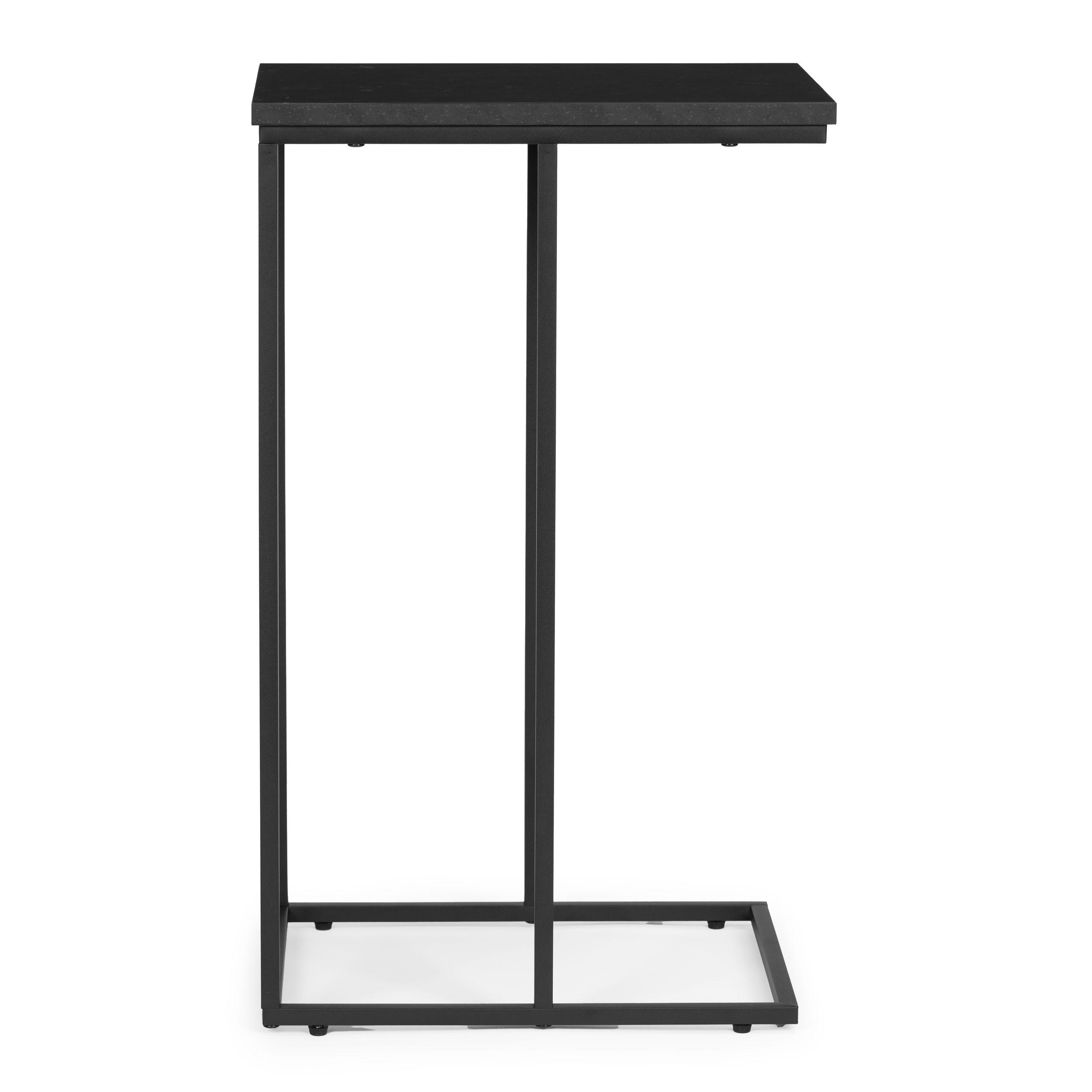BEISTELLTISCH C Form TIVO Schwarz - Schwarz, Metall (40/30/66cm) - Mat-Haus