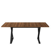 ESSTISCH 180/90/75 cm walnussfarben aus MDF mit X-förmigen Metallbeinen - Walnussfarben, Holzwerkstoff (180/90/75cm) - OKWISH