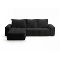 ECKSOFA Bresso Bouclé-Stoff Schwarz - Schwarz, Holz/Textil (255/168cm) - Graingold