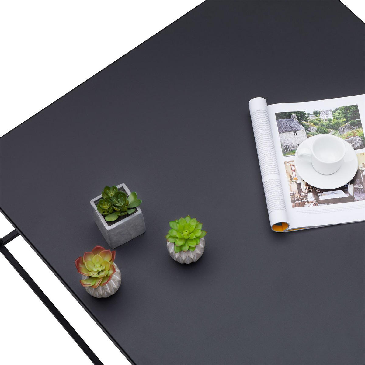 COUCHTISCH HILAR - Schwarz, Metall (80/80/35cm) - IDIMEX