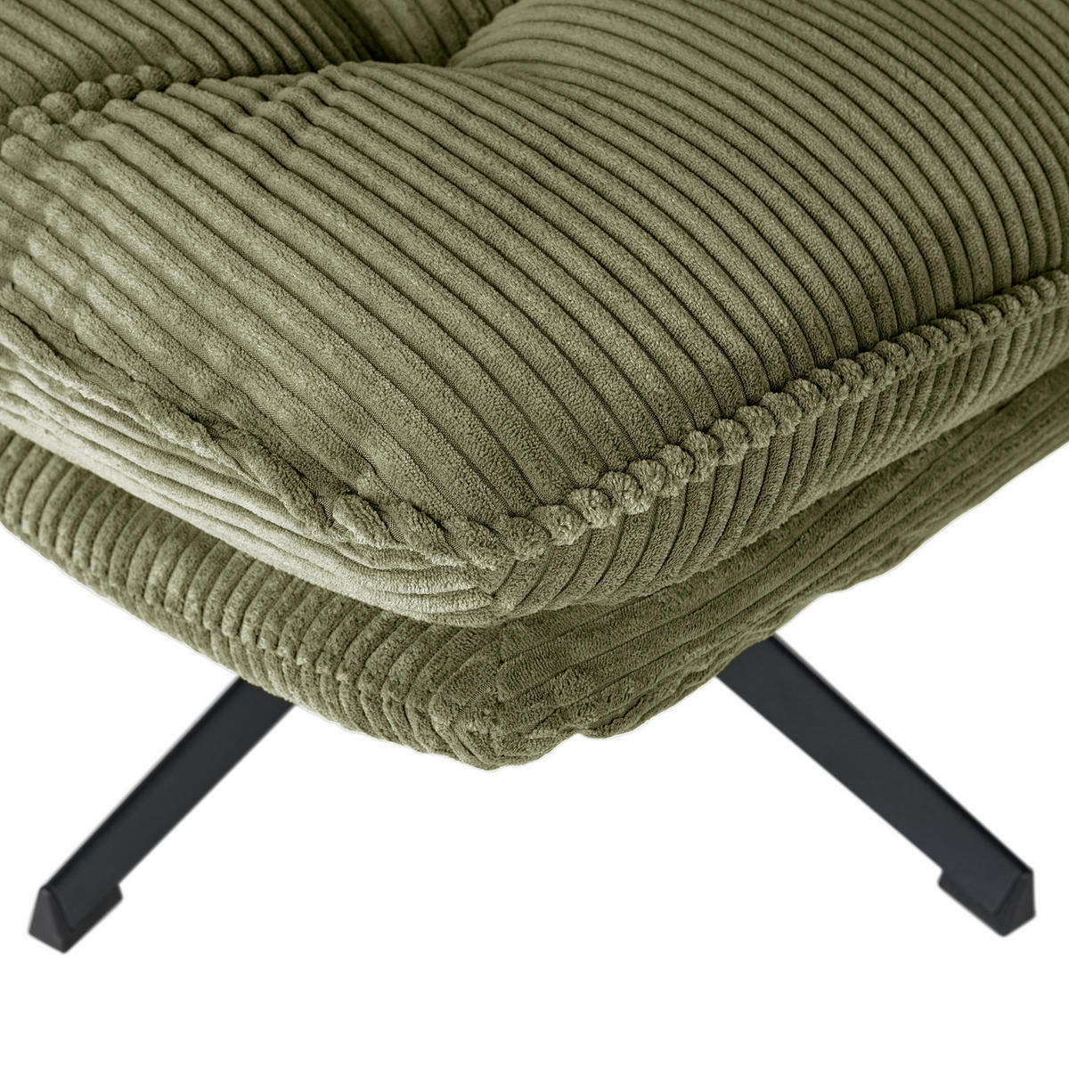 SESSEL - Cord - Schwarz/Grün, Textil/Metall (72/85/90cm) - home24