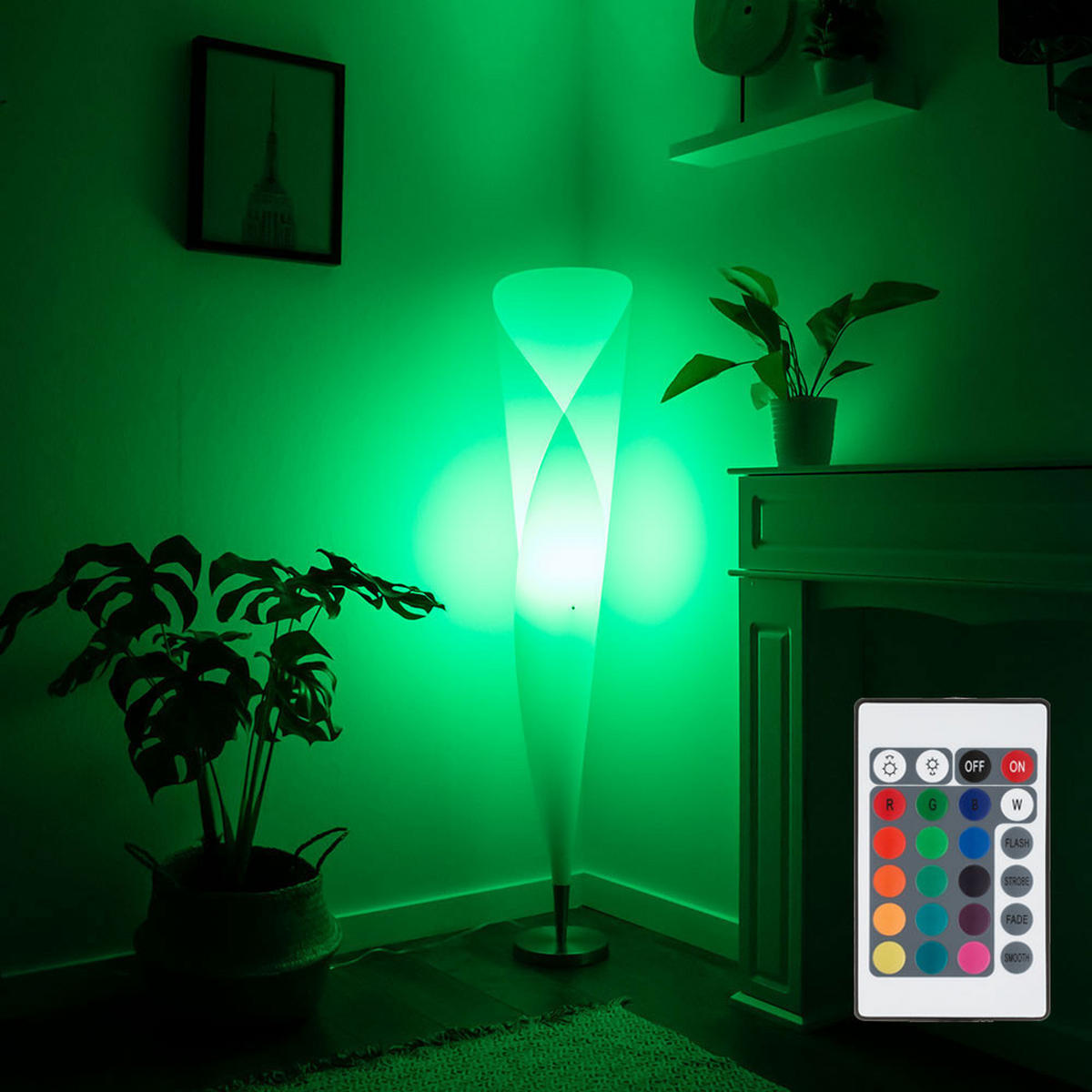 LED STEHLEUCHTE Metall Weiß - Weiß, Metall (30/35/143.5cm) - Globo Lighting