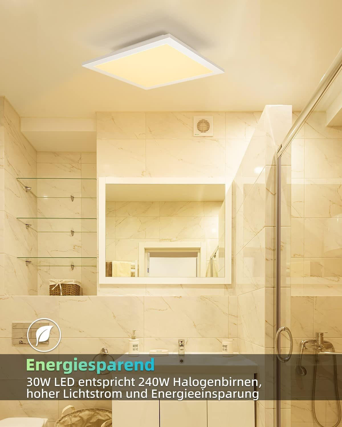 LED-DECKENLEUCHTE Oceana 45/45/1 cm - Weiß, Metall (45/45/1cm) - Nettlife