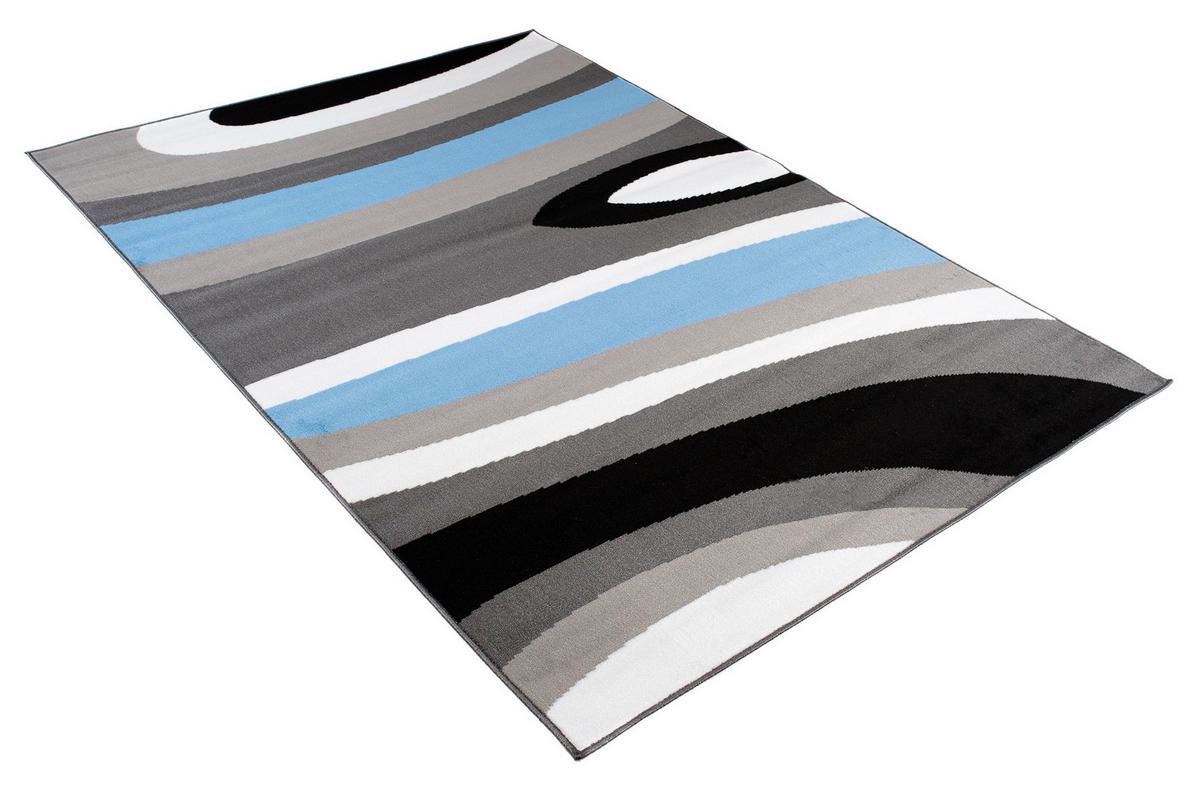 TEPPICH MAYA Blau Streifen Gestreift 200/300 cm - Blau, Textil (200/300cm) - Tapiso