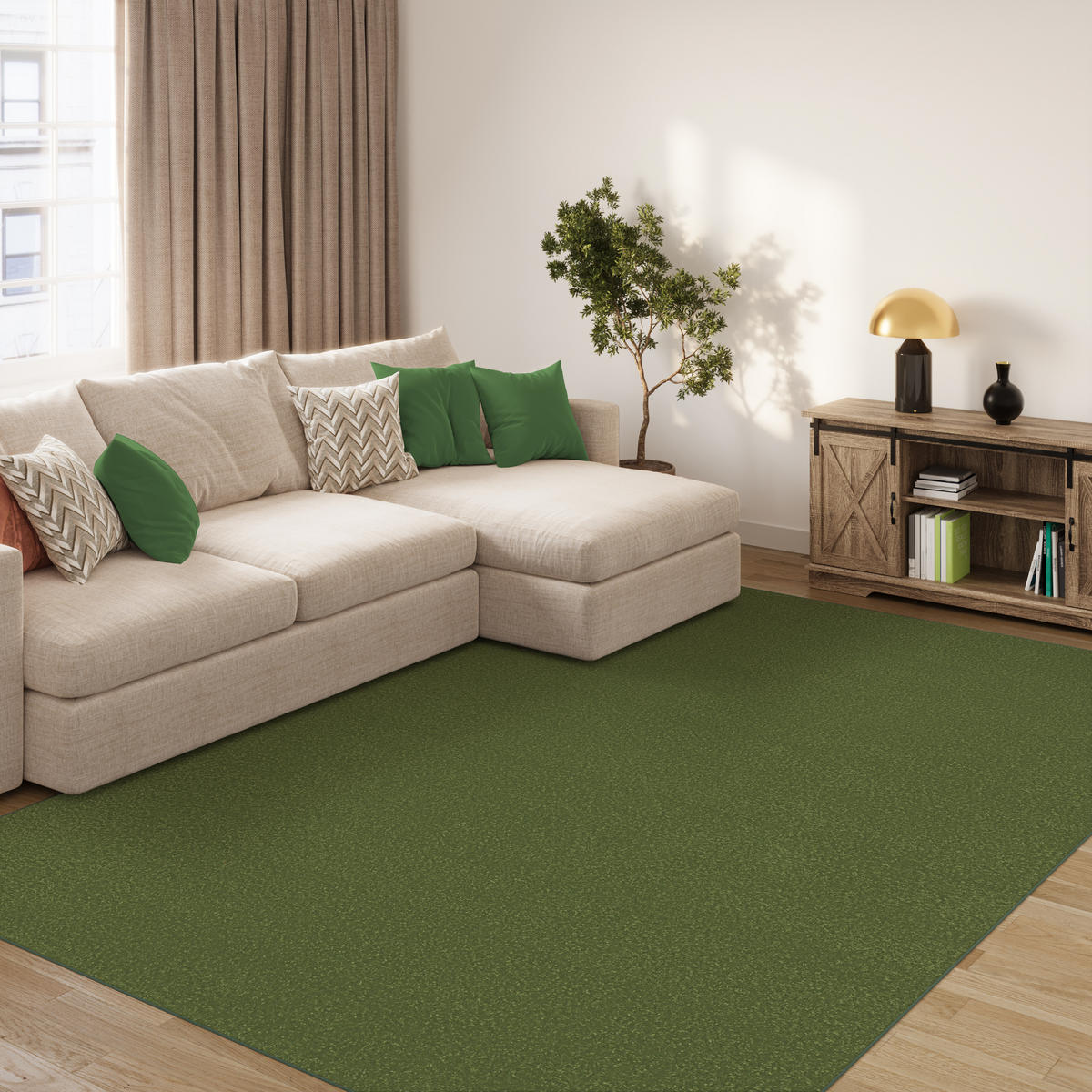 TEPPICH Mono Grün 180/250 cm - Grün, Kunststoff (180/250cm) - Tapiso