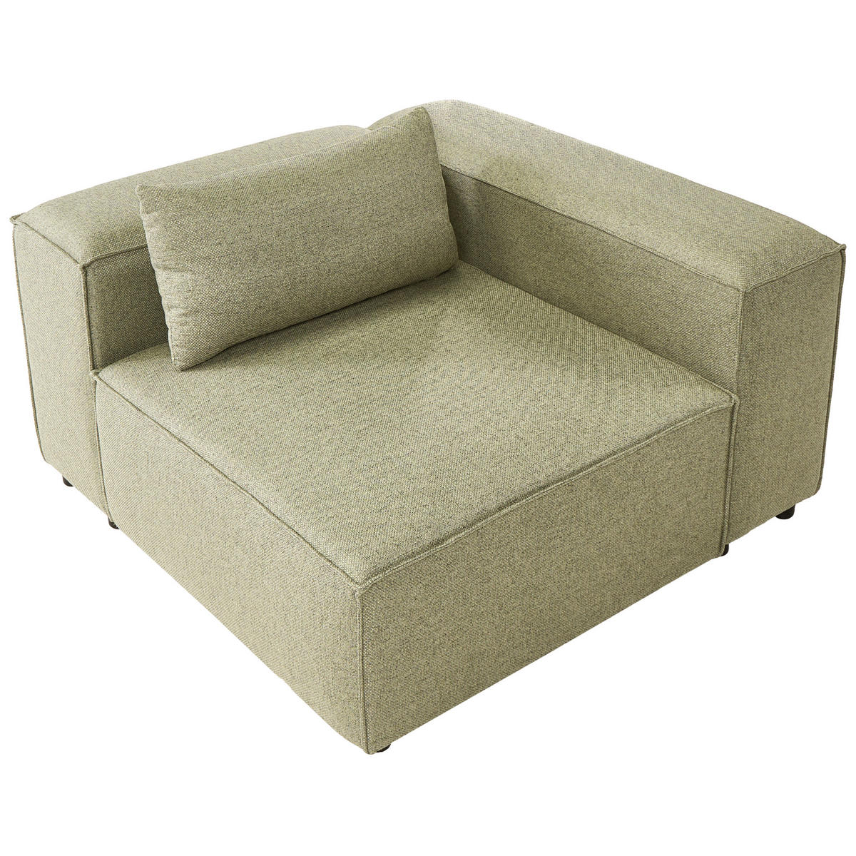 ECKMODUL Stoff Olivgrün symmetrisch Brande - Olivgrün, Textil (123/70/121cm) - Beliani