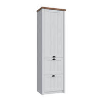 SCHRANK 1 Tür Léandre Weiß und Holz - Weiß, Holzwerkstoff (60.3/205/42cm) - Petits-meubles
