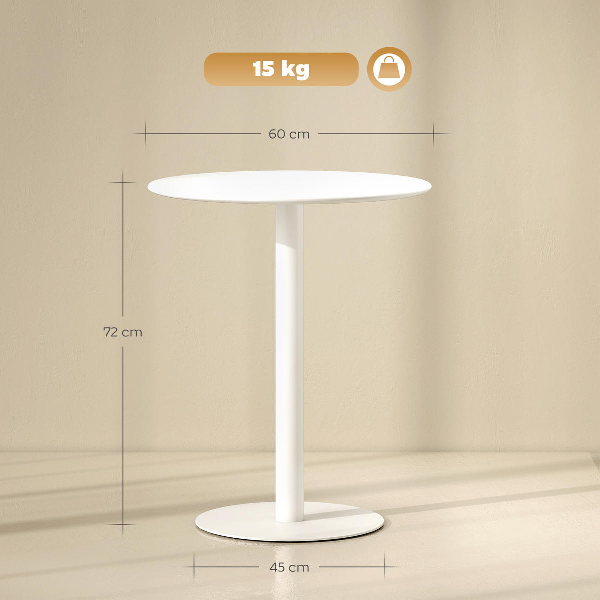 ESSTISCH Weiß 1 Stück - Weiß, Naturmaterialien (60/60/72cm) - GiPP