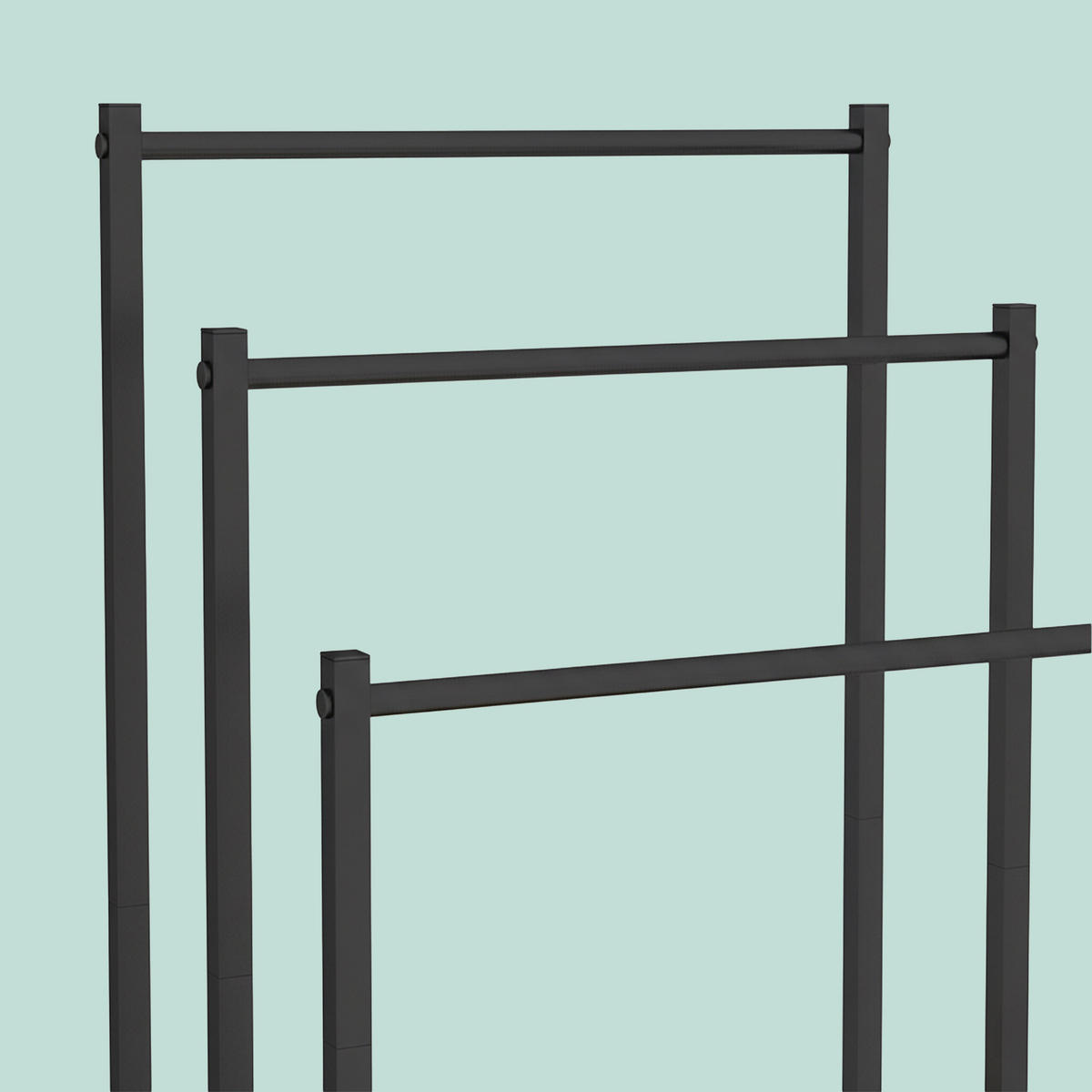 HANDTUCHSTÄNDER - Schwarz, Holzwerkstoff/Metall (43/81/28cm) - Relaxdays