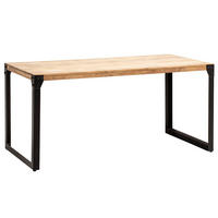ESSTISCH Massivholz Metall Rechteckig Industrial, Akazie 160x80x76 cm - Schwarz/Akaziefarben, Holz/Metall (80/160/76cm) - KADIMA DESIGN