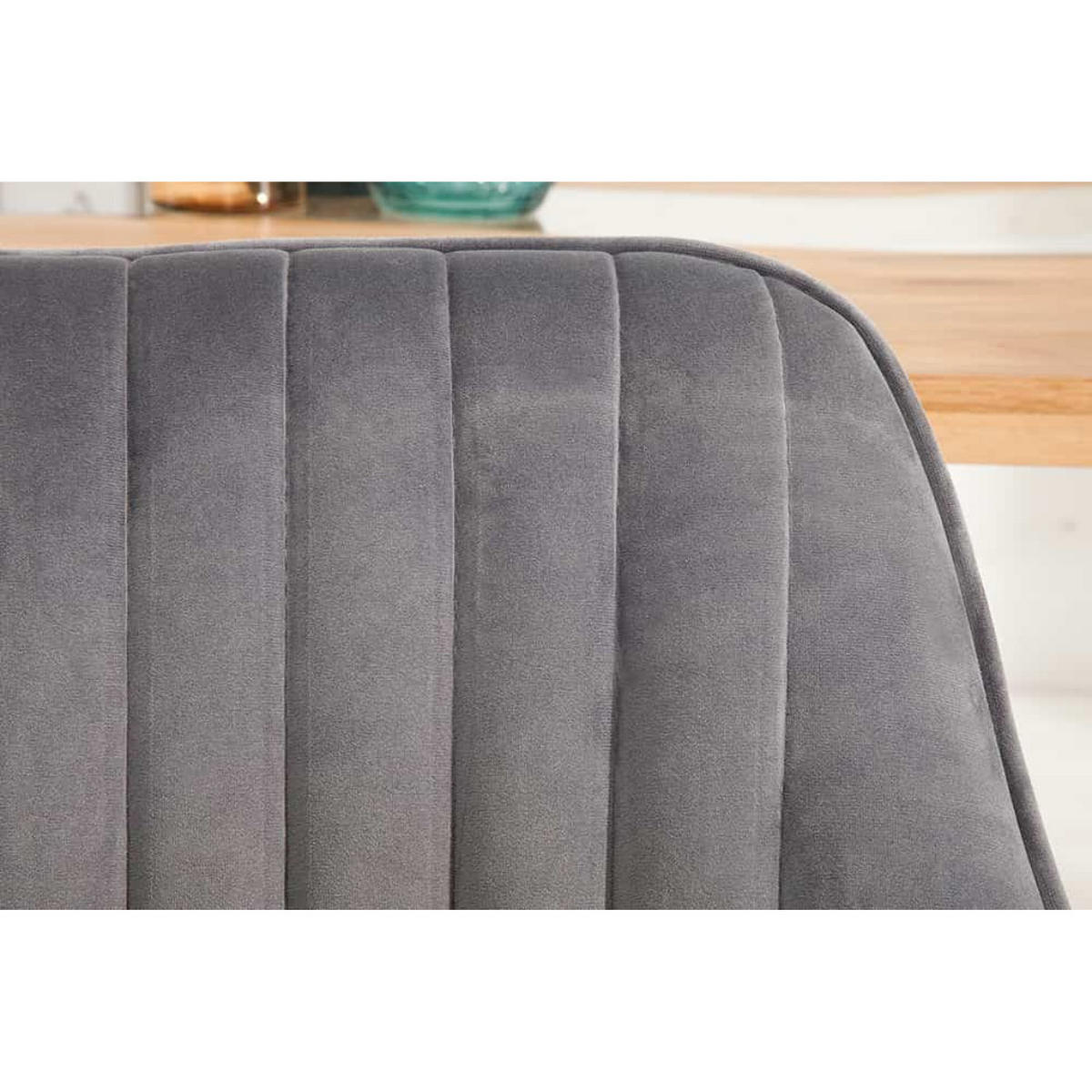 ARMLEHNSTUHL TURIN Samt Silbergrau - Silberfarben/Schwarz, Textil/Metall (60/84/61cm) - riess-ambiente