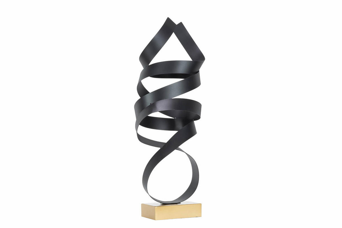 METALLSKULPTUR Schwarz 35/80 cm - Schwarz, Metall (2.5/80/20cm) - KUNSTLOFT