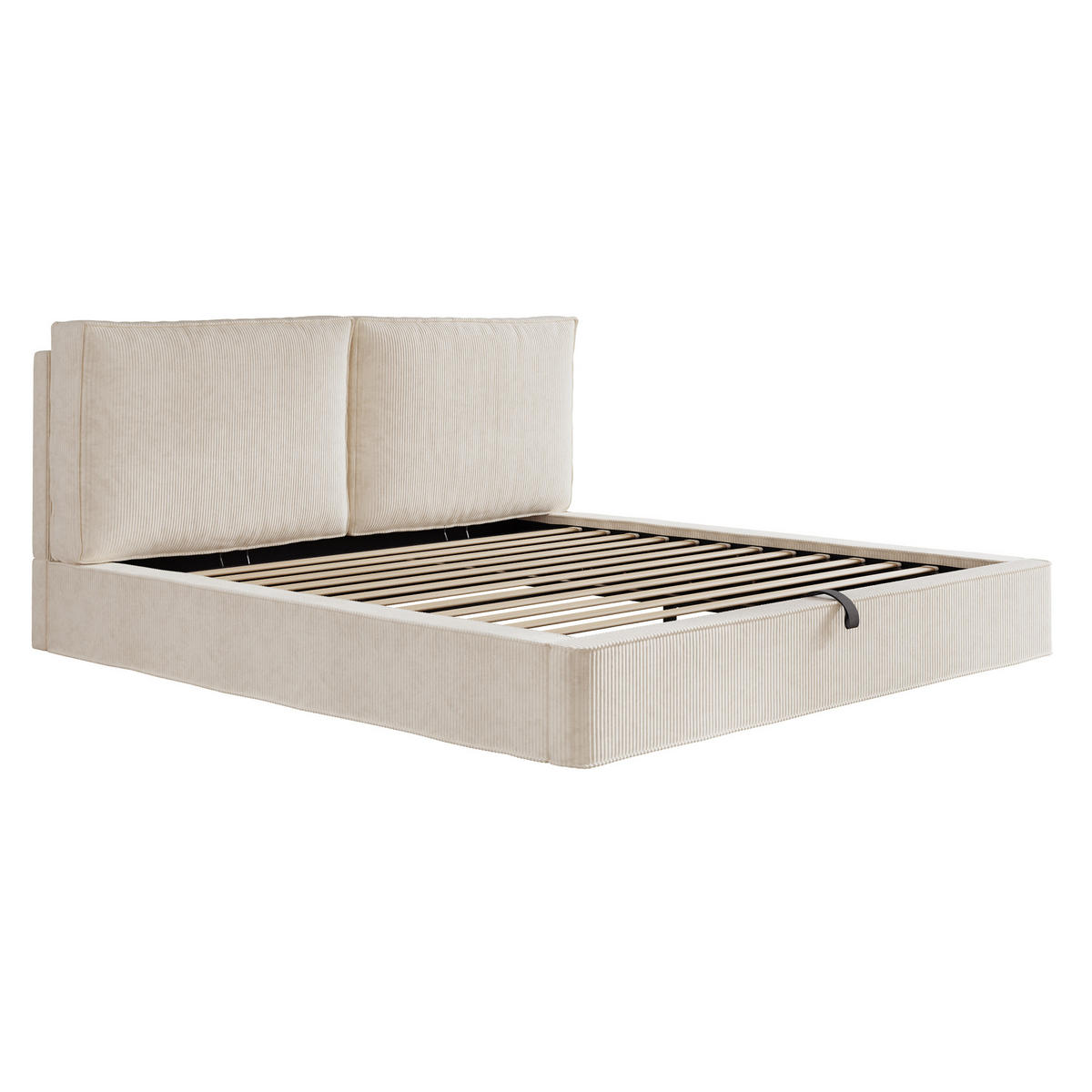 POLSTERBETT 180/200 cm Beige aus Cord mit Stauraum - Beige, Textil (180/200cm) - OKMYHOME