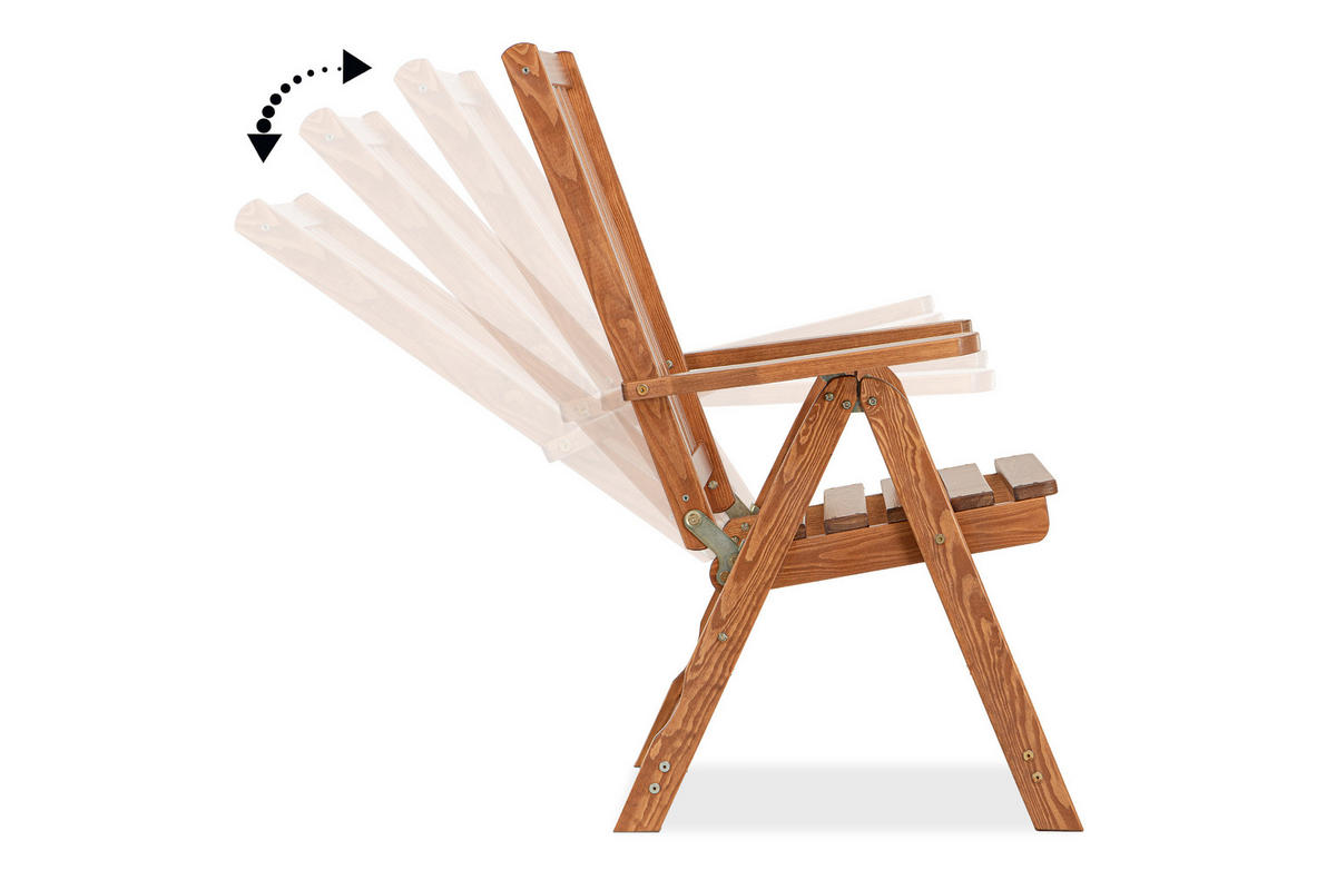 GARTENSTUHL NYCTERE aus Kiefernholz, braun - Braun, Holz (70/108/65cm) - KONSIMO®