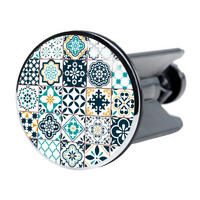 WASCHBECKENSTÖPSEL Palazzo - Blau/Weiß, Kunststoff/Metall (4/7/7cm) - Sanilo