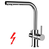 NIEDERDRUCK-3-WEGE-KÜCHENARMATUR, Verchromt, 360° schwenkbar - Chromfarben, Metall (21.2/31.3/21.2cm) - VIZIO