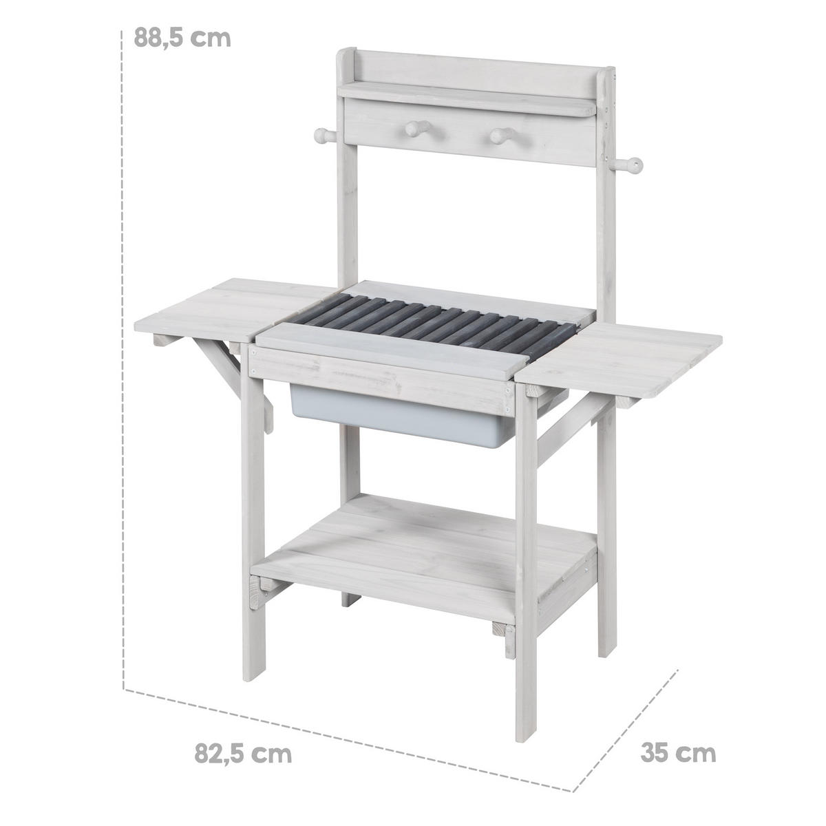 MATSCHKÜCHE 'BBQ' Matschküche 'BBQ' grau - Grau, Holz (82/35cm) - Roba