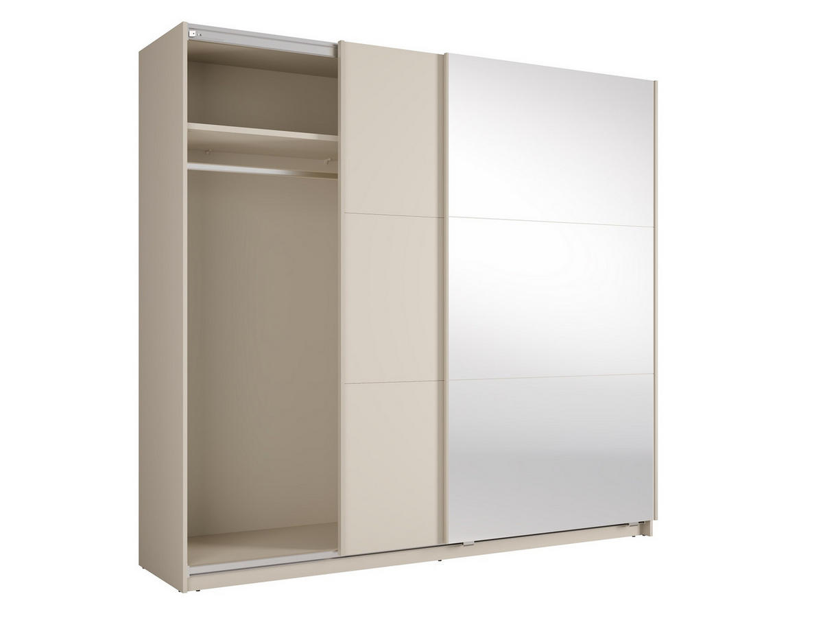 SCHIEBETÜRENSCHRANK LIVORA 12 - 221×207×60 cm ohne Beleuchtung 2 Türen, mit Spiegel Kaschmir - Kaschmir, Holz/Holzwerkstoff (221/207/60cm) - Milaros Markt