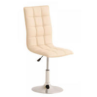 DREHSTUHL Lederlook creme - Chromfarben/Creme, Textil/Metall (43/90/56cm) - CLP