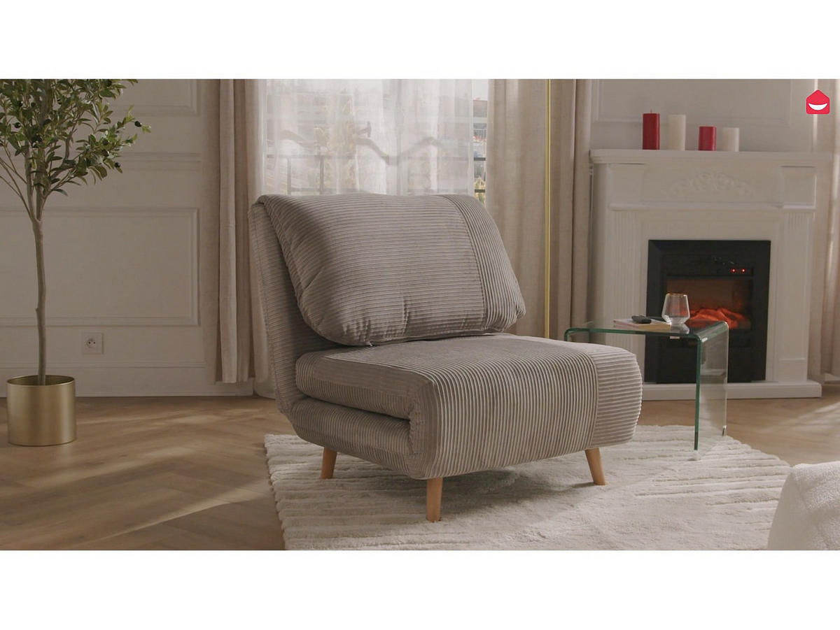 SCHLAFSESSEL - 1 -Sitzer - Samt - tannengrün - PALULA - Grün, Textil (88/83/81cm) - Vente-Unique