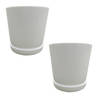 2XBLUMENTOPF - Weiß, Kunststoff (20cm) - Relaxdays