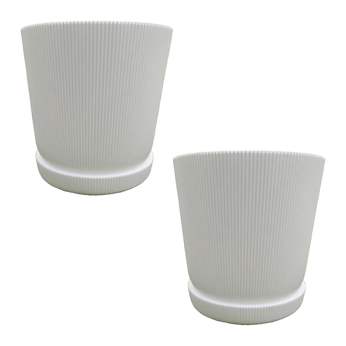 2XBLUMENTOPF - Weiß, Kunststoff (20cm) - Relaxdays