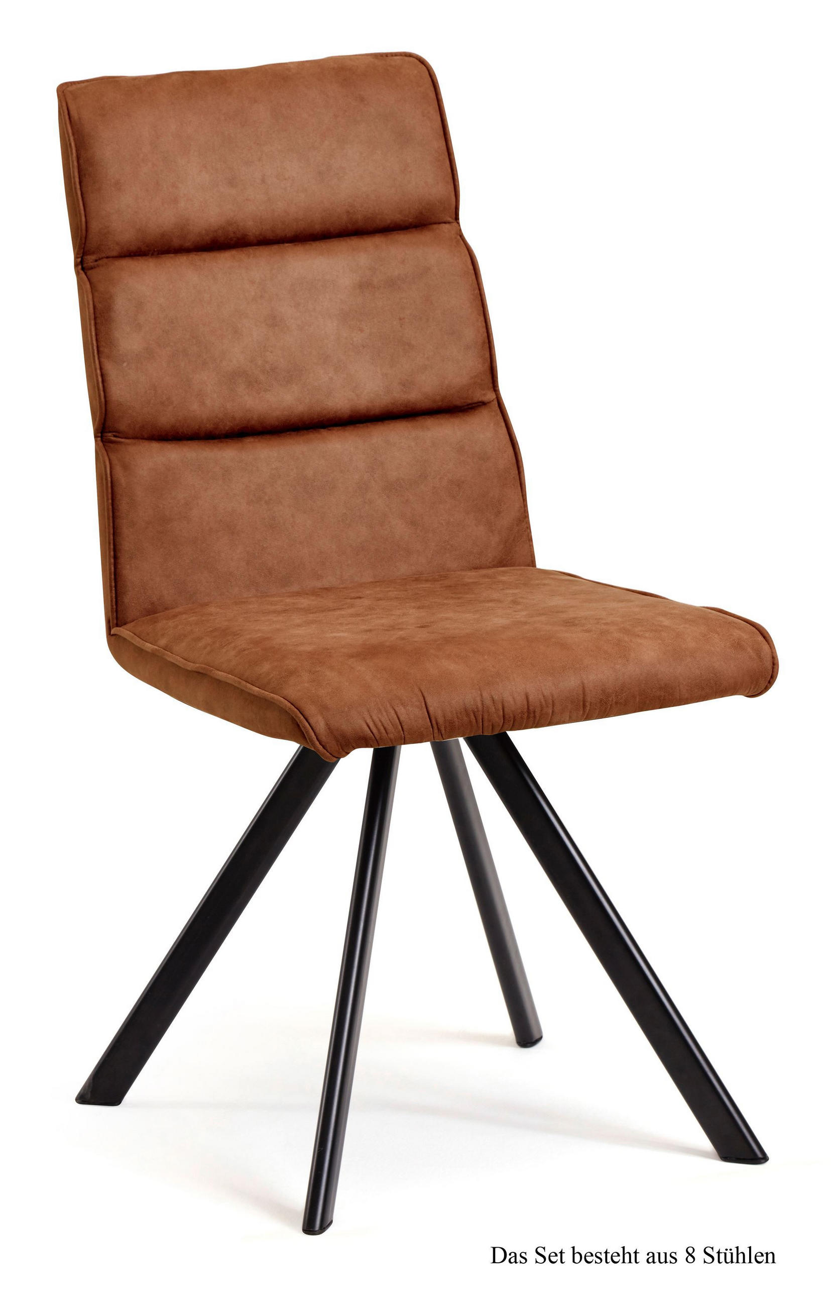 ESSZIMMERSTUHL drehbar (8er-Set) Dessa 47x92x60 Schwarz/Cognac - Cognac/Schwarz, Kunststoff (60/92/47cm) - 58aufmkessel