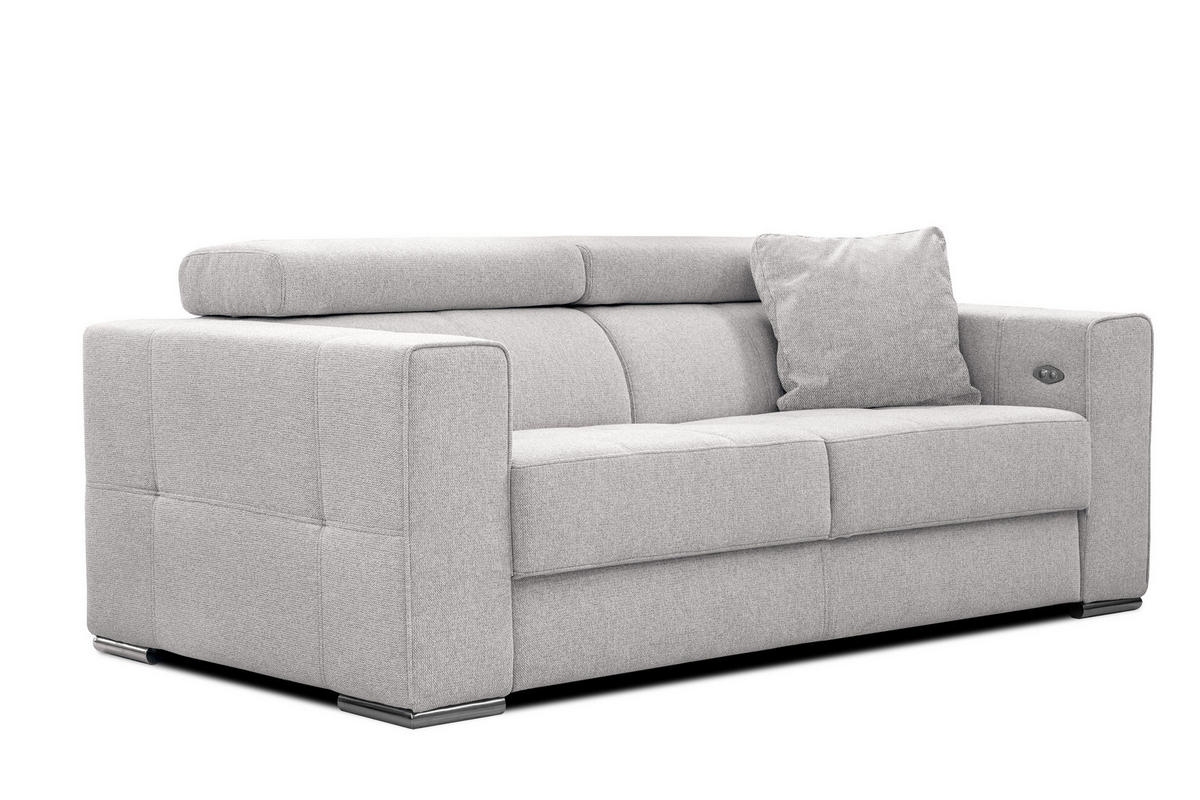SOFA QUARTZ 3-Sitzer mit Ausziehsitz, creme - Creme, Holzwerkstoff/Textil (202/80/102cm) - Courtois Laville