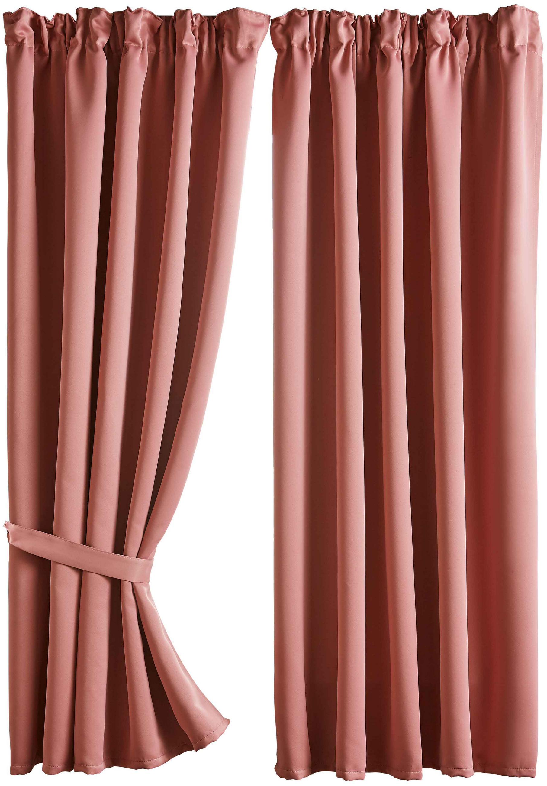 VORHANG 2ER SET NEWYORK HxB 160x140 cm Altrosa - Rosa, Textil (140/160cm) - Gardinenbox
