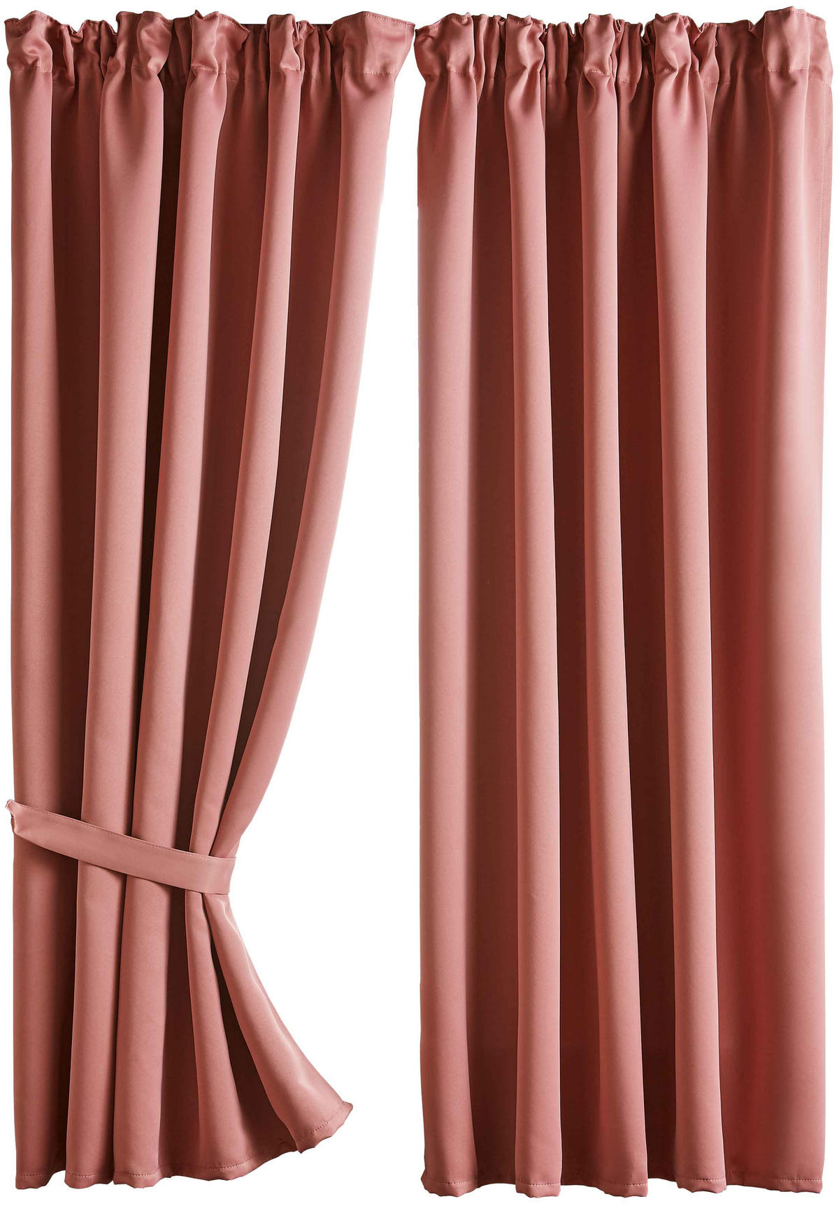 VORHANG 2ER SET NEWYORK HxB 160x140 cm Altrosa - Rosa, Textil (140/160cm) - Gardinenbox
