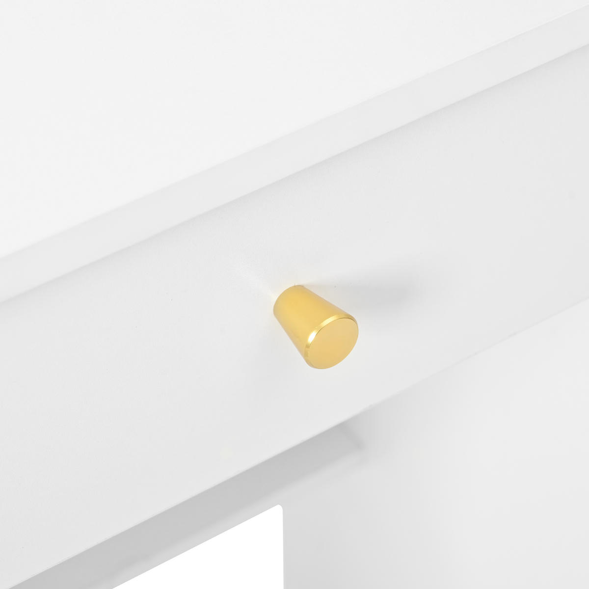 SCHMINKTISCH in Weiß mit Hollywood-LED & Spiegel - Weiß, Holzwerkstoff (110/151/40cm) - Urban Meuble