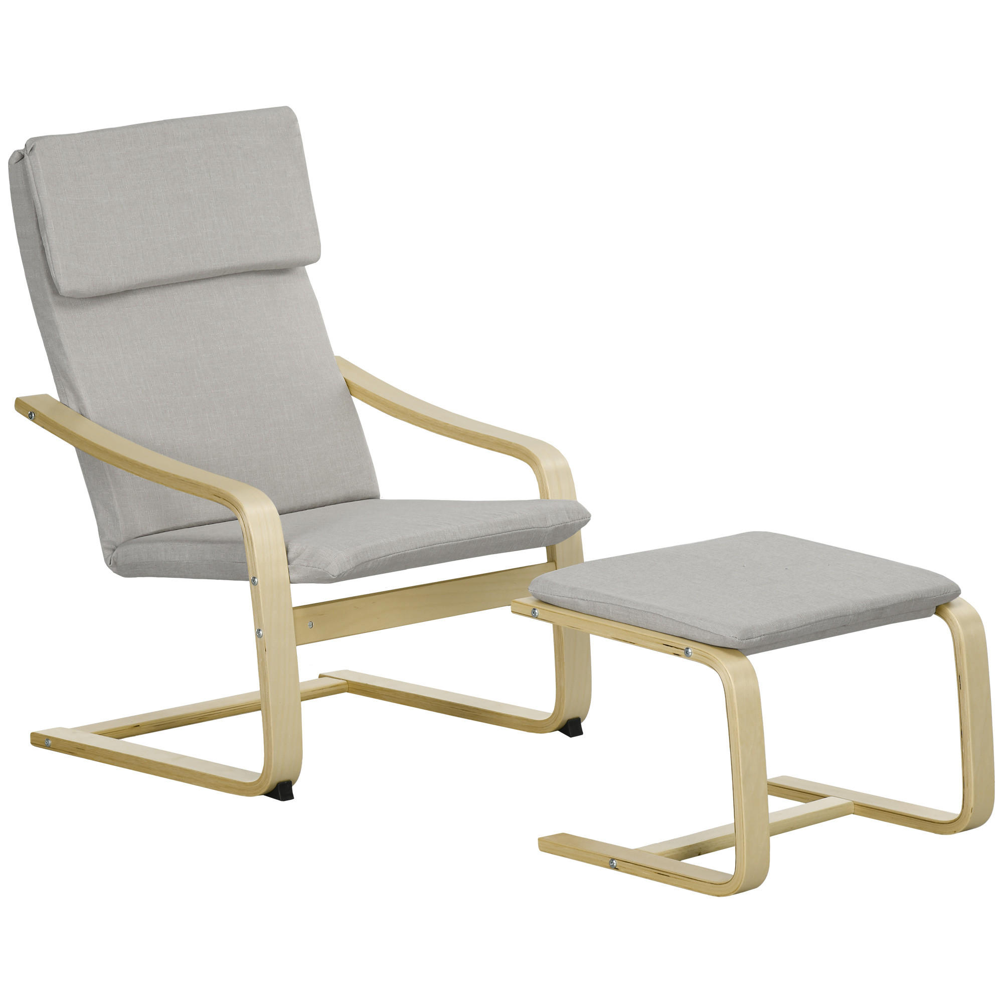 RELAXSESSELSET Hellgrau - Hellgrau, Kunststoff (80/99/66.5cm) - HOMCOM