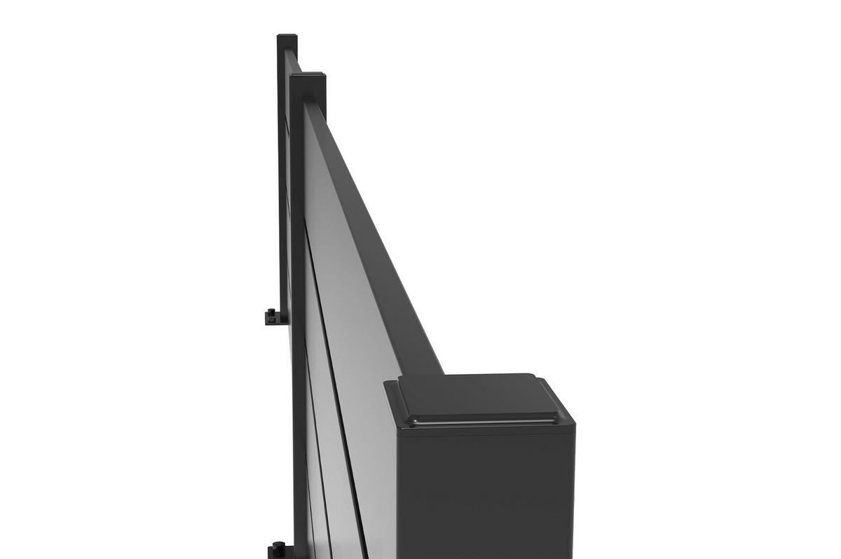 HALBOFFENER Zaun Velino 8m H.80cm schwarzer Stahl - Schwarz, Metall (800/84cm) - Casanoov