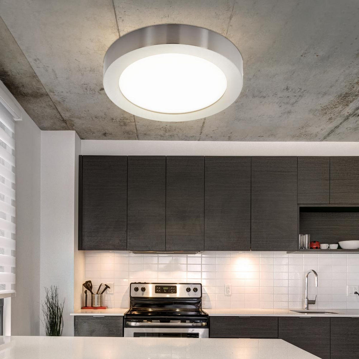 LED DECKENLEUCHTE Metall Silber - Silberfarben, Metall (30/30/3.7cm)