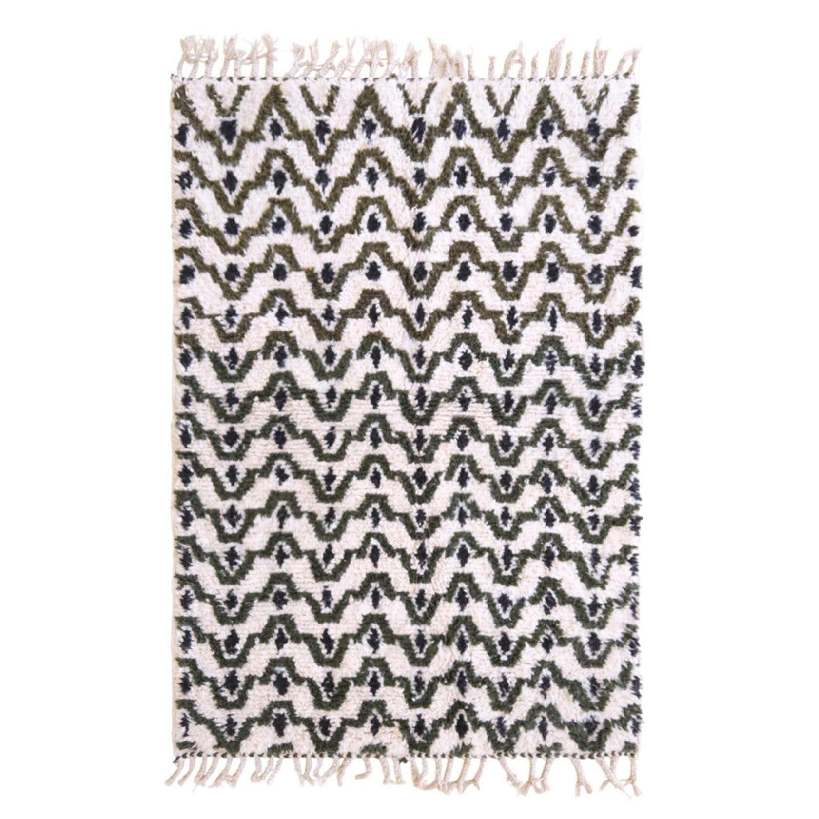 BERBERTEPPICH aus Marokko aus reiner Wolle 200x 300 cm - Schwarz, Naturmaterialien (200/300cm) - AFK Living