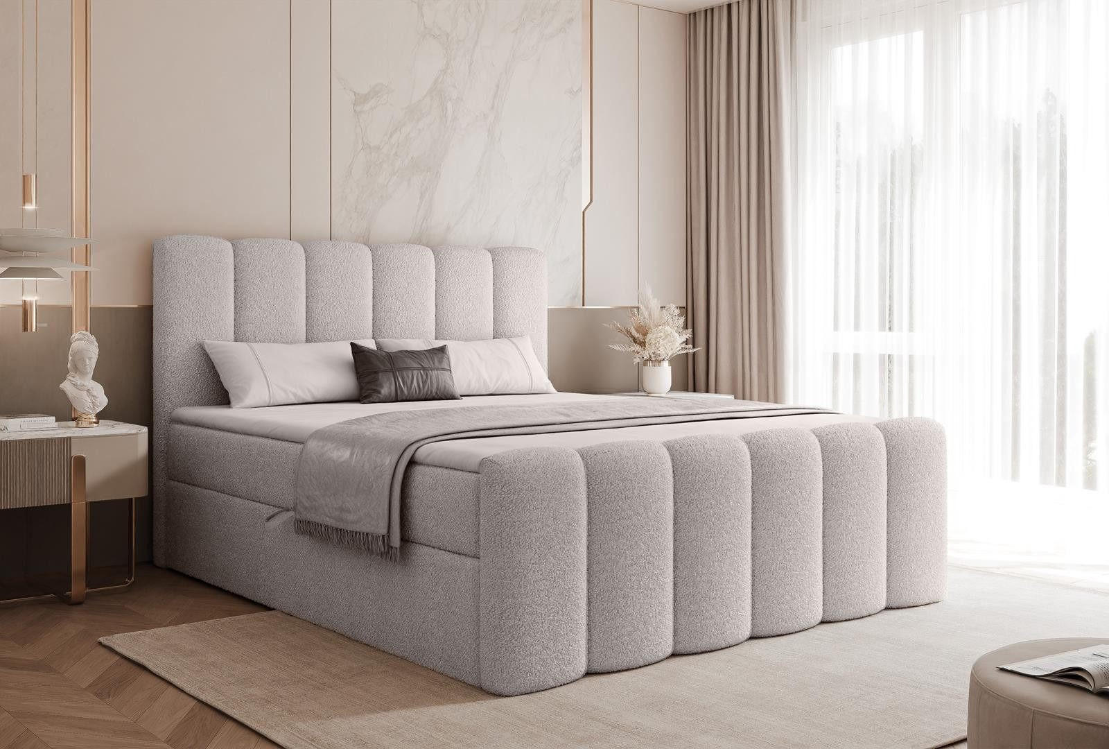 Thumbnail - Compleo24 Boxbett, Grau, Holzwerkstoff, Rechteckig, 200x200 cm, Schlafzimmer, Betten, Boxspringbetten