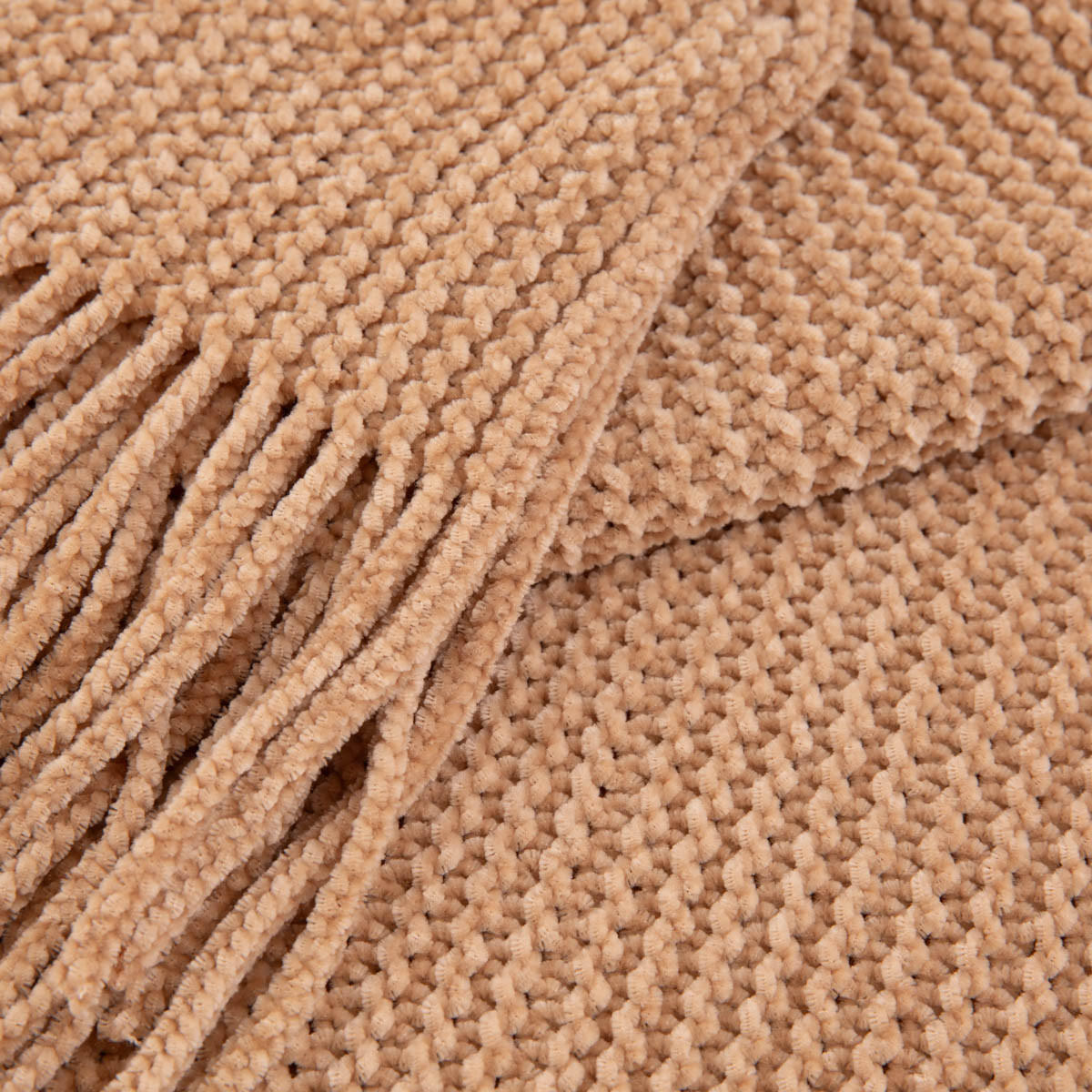 DECKE Chenille beige 130/170 cm - Beige, Textil (130/170cm) - Homla