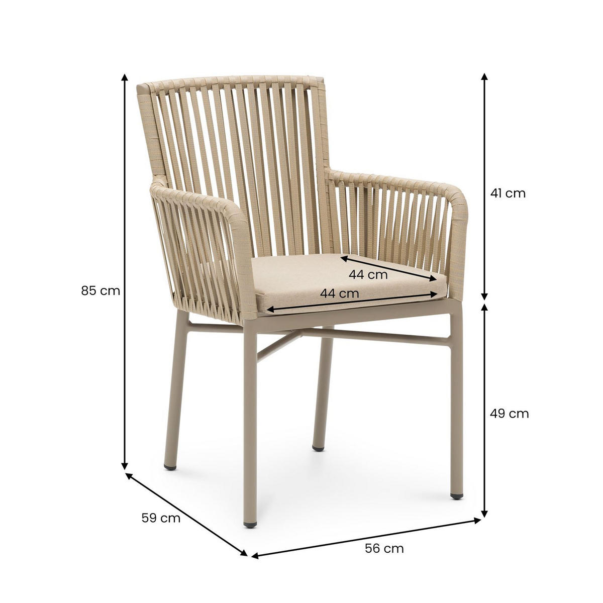 GARTENMÖBEL SET AFUERA - Braun, Metall - CARO-Möbel