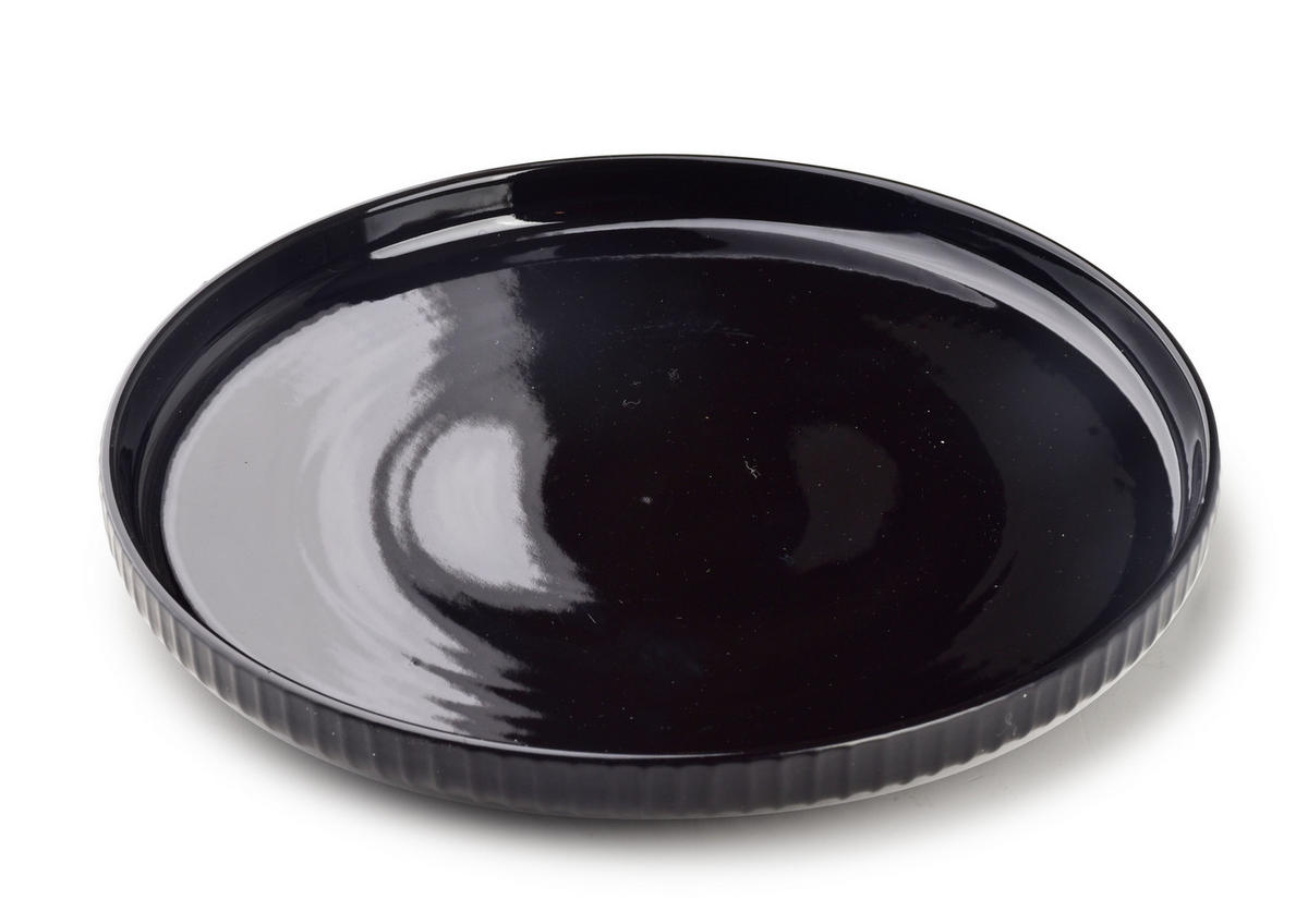 TELLER Shivonne Schwarz 23/23/3 cm Keramik - Schwarz, Keramik (23cm) - Mondex
