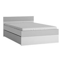 BETT Albi weiß / grau Hochglanz 120 / 200 / 75cm - Weiß/Grau, Holz/Holzwerkstoff (120/200cm) - Furnival