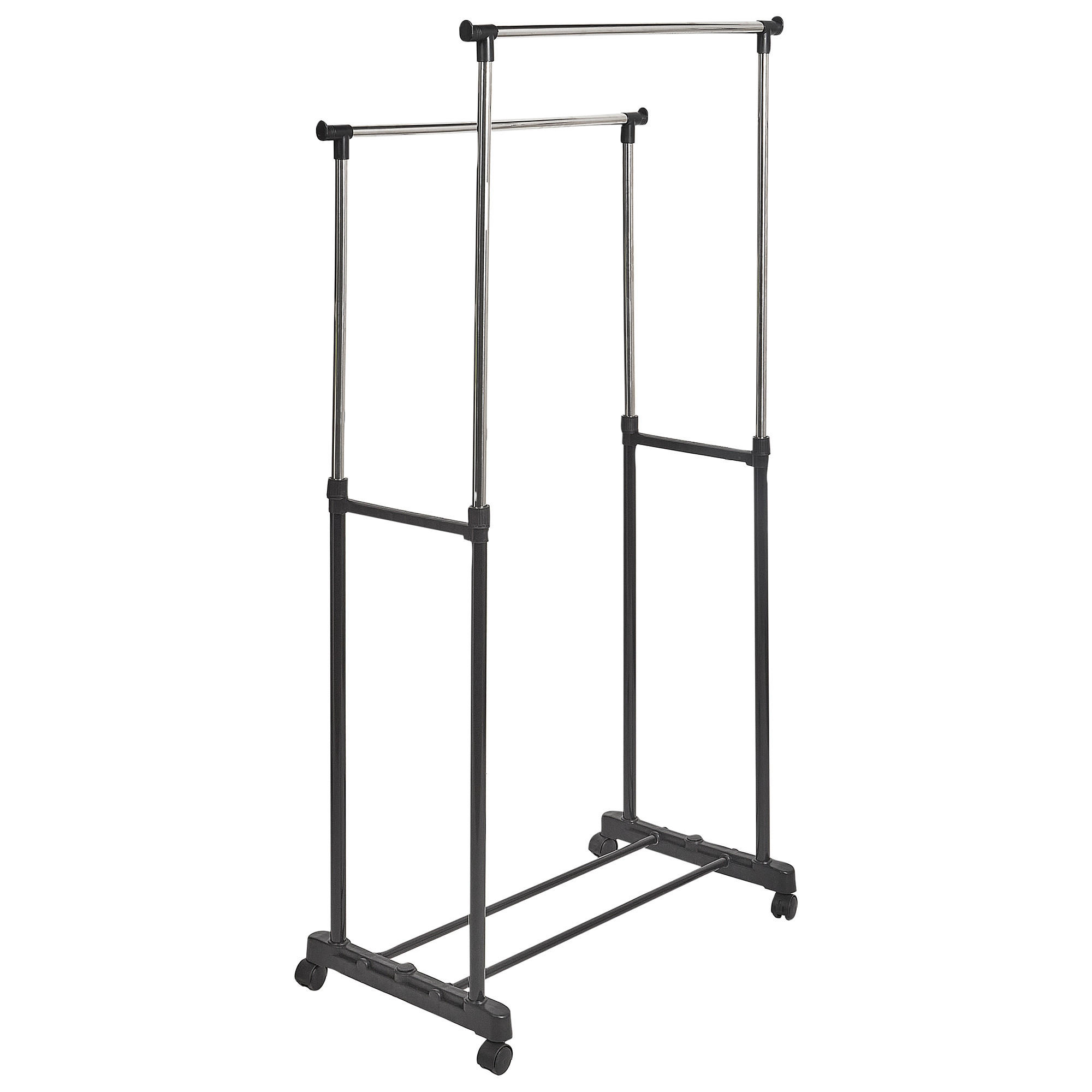 KLEIDERSTÄNDER Metall schwarz/silber 160 cm Gilmer - Silberfarben/Schwarz, Metall (75/160/42cm) - Beliani