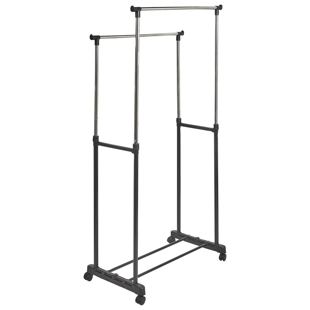 KLEIDERSTÄNDER Metall schwarz/silber 160 cm Gilmer - Silberfarben/Schwarz, Metall (75/160/42cm) - Beliani